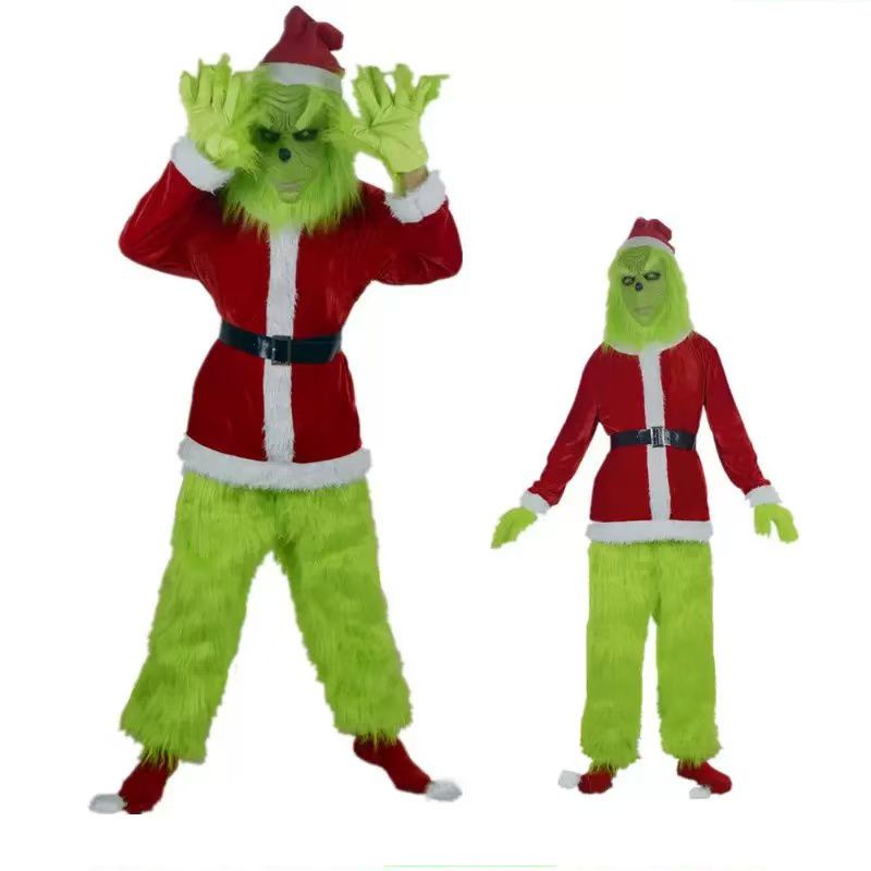 Santa Hat Plush - Mutlu Noeller! Grinch Kostümü, Yeşil Hırsız