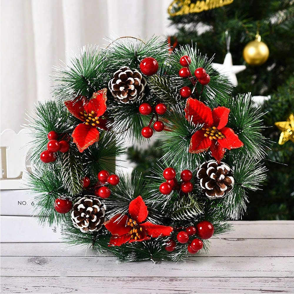 Christmas Wreath Fake - Ön Kapı için 1 Adet Noel