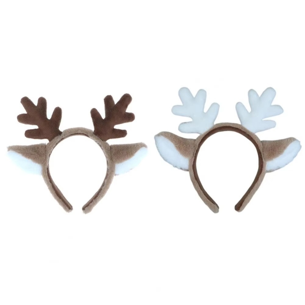 Reindeer Antlers Headband - Yumuşak Noel Kafa Bandı Kabarık Cosplay