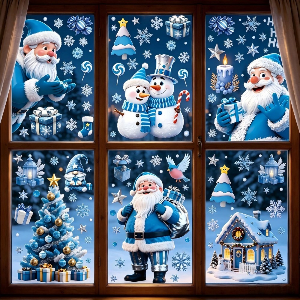Snowflake Window Decal - Noel Pencere Çıkartmaları Kış Kardan Adam