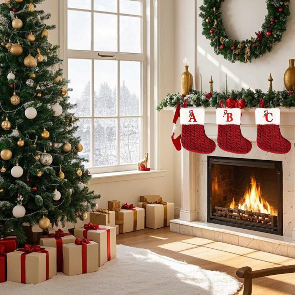 Christmas Stocking Hanging - Yılbaşı Çorabı, Noel Çorapları, Dekoratif Harfli