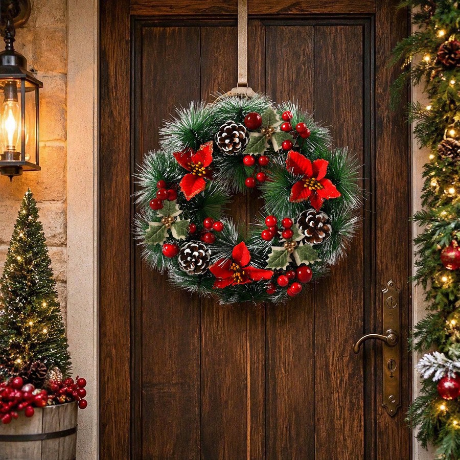 Ön Kapı için 1 Adet Noel Çelen - Christmas Wreath Fake incelemesi ve fiyatı