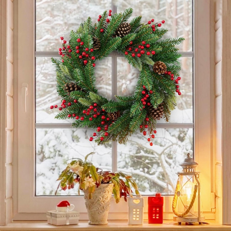 50 cm Yapay Noel Çelengi, Saht - Christmas Wreath Fake incelemesi ve fiyatı