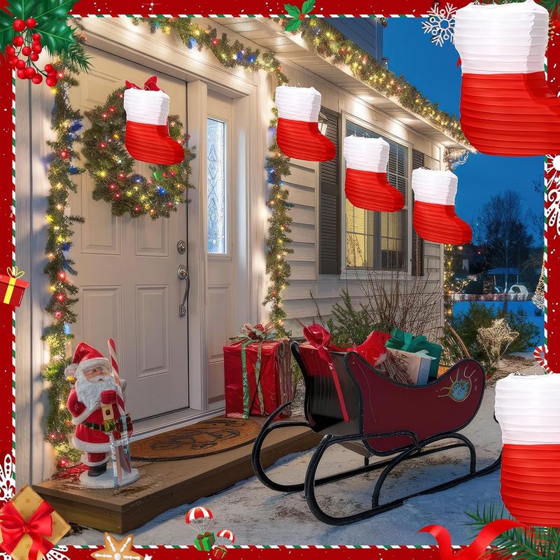 1 Adet Noel Kağıt Fenerleri, N - Christmas Stocking Hanging incelemesi ve fiyatı